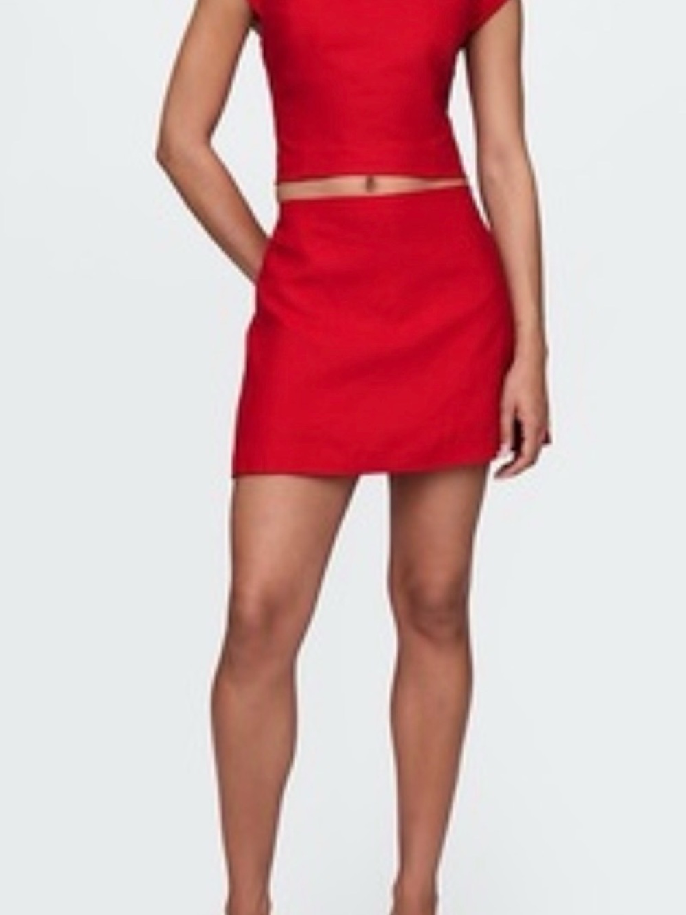 NWT Gap Linen-Blend Mini Skort Tomato Red XL - Picture 2 of 6